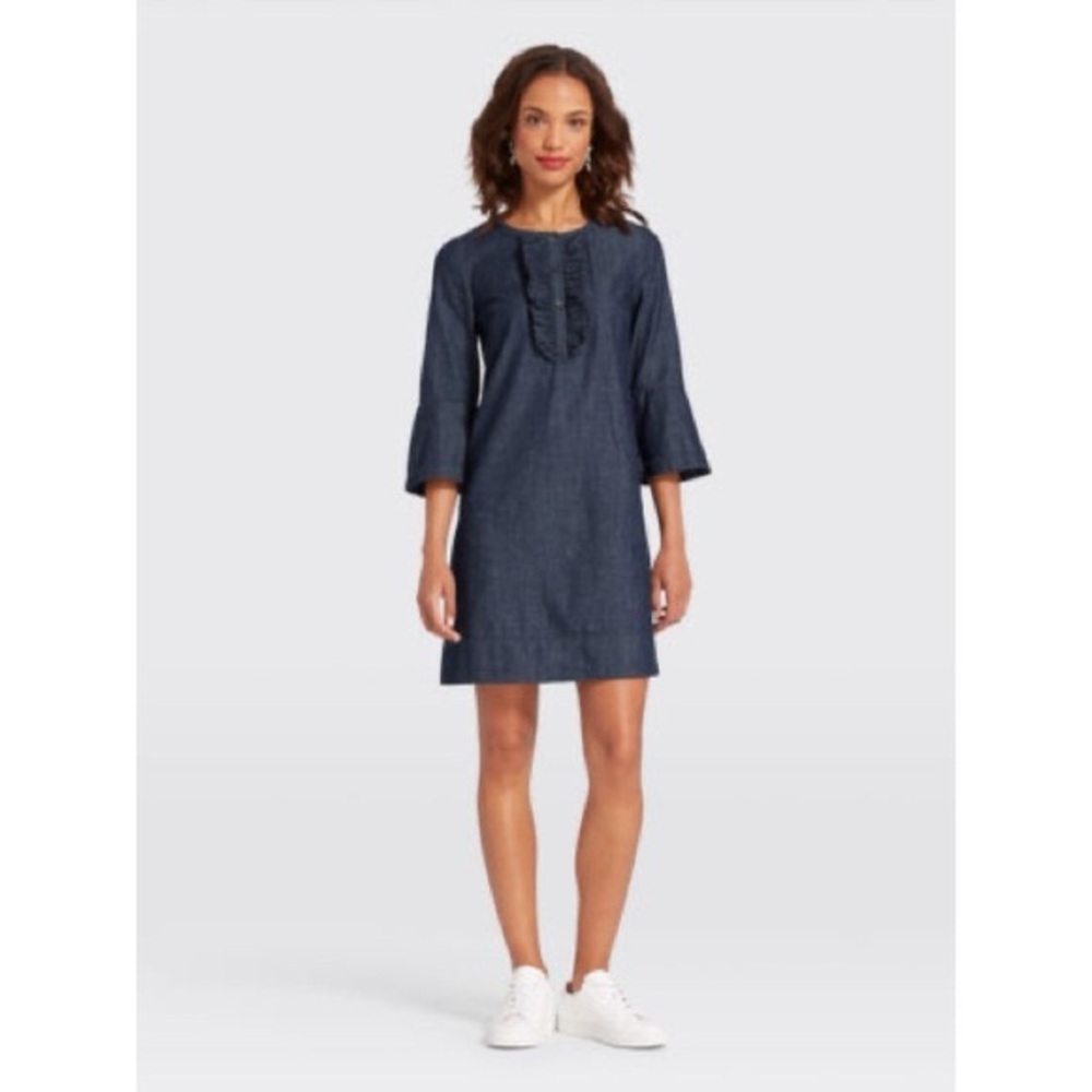 Draper James Blue Ruffle Dress - Picture 2 of 12